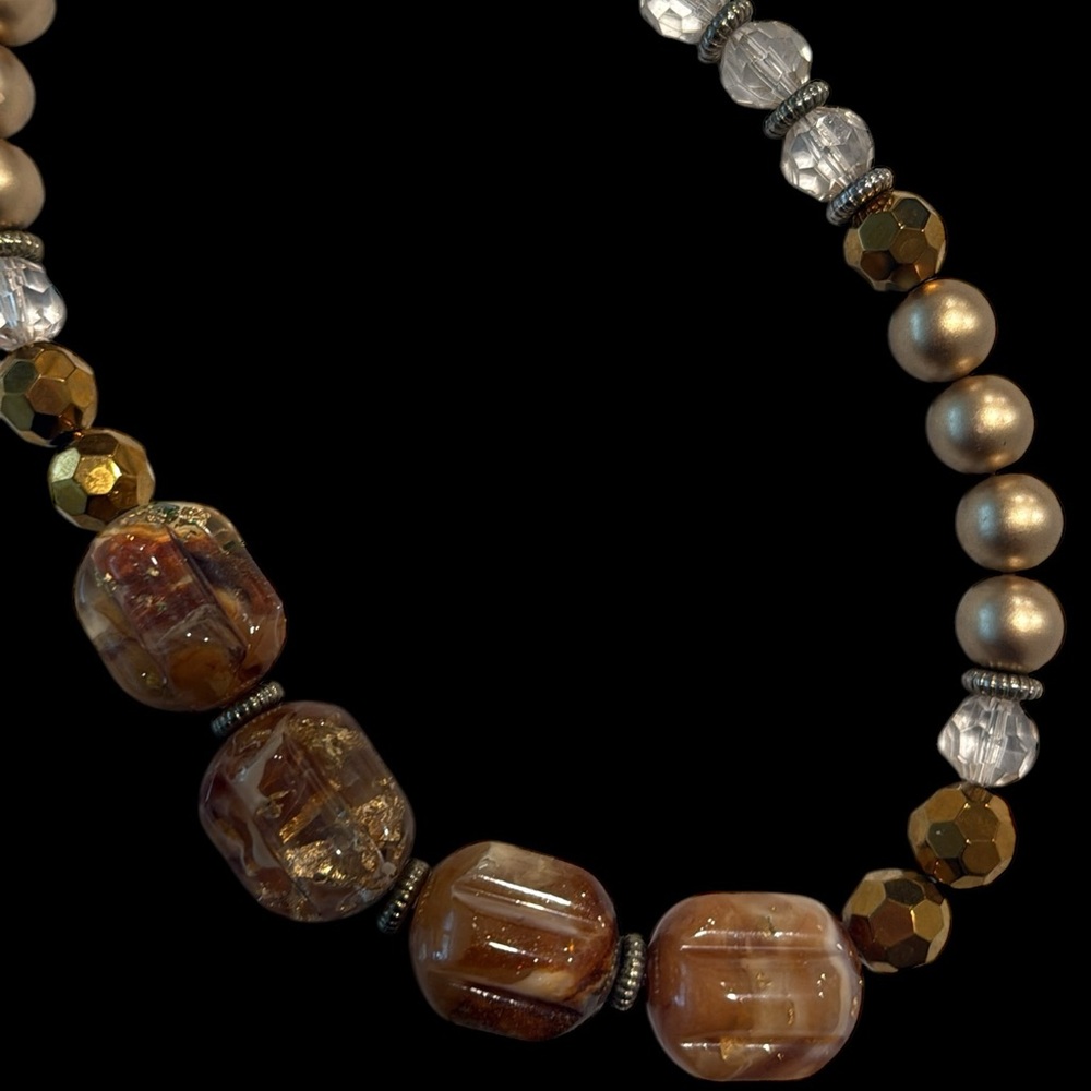Elegant Brown Beaded Necklace